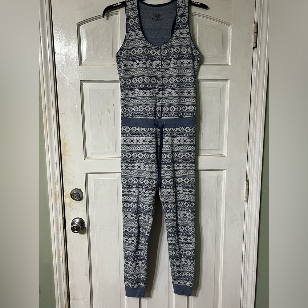 UGG Nordic jumpsuit Blue and White Patterned Pajama Set